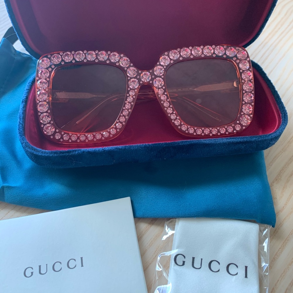 Gucci Women’s Pink Oversized Square Sunglasses